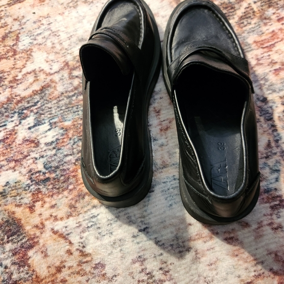 ZARA leather loafers sz 8.5 - Picture 6 of 6